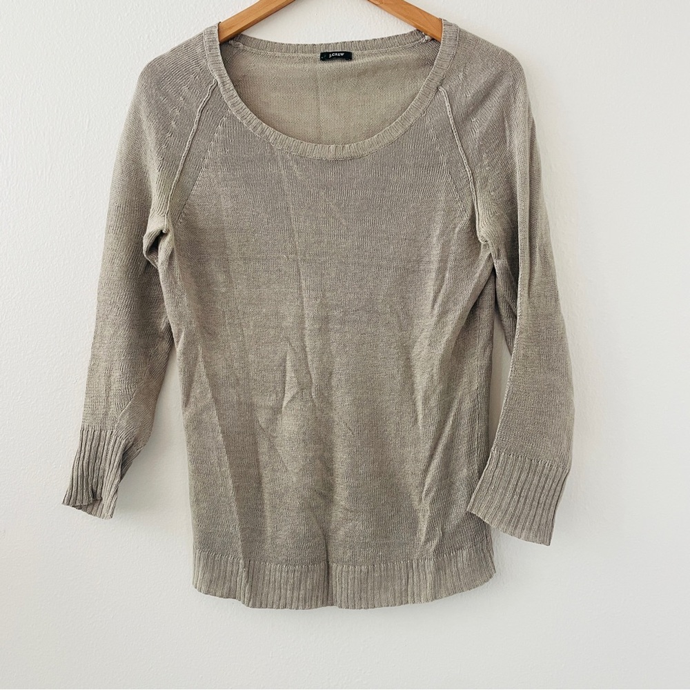 J. Crew Gray Linen Blend Sweater